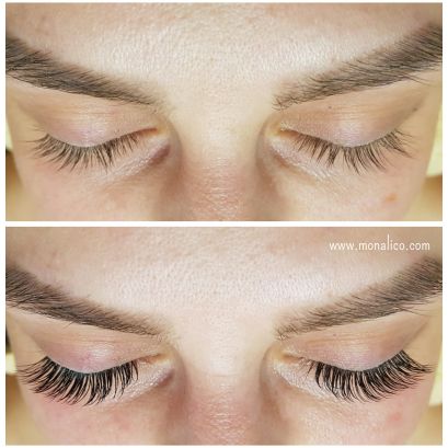 Extensiones de pestañas look natural en Monalico