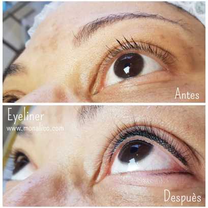 Maquillaje tatuado en ojos en Monalico