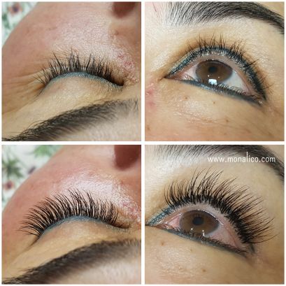 Como quitar extensiones de pestañas pelo a pelo en Monalico