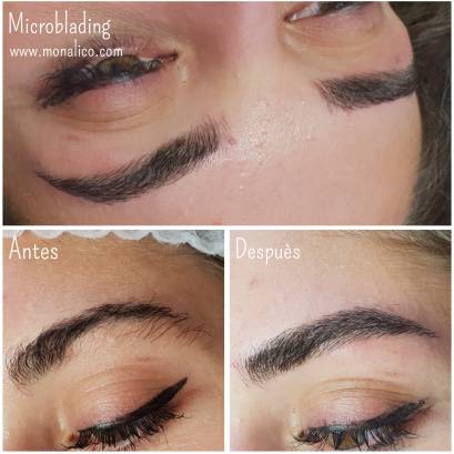 Micropigmentación de cejas antes y despues en centro especializado