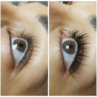 Extensiones de pestañas pelo a pelo en Monalico