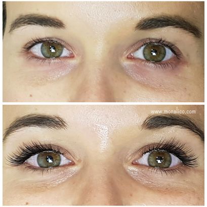 Extensiones de pestañas volumen en centro especializado