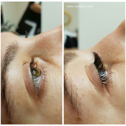 Como se colocan las extensiones de pestañas en Monalico