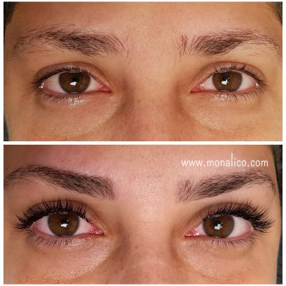 Como mantener las extensiones de pestañas en Monalico