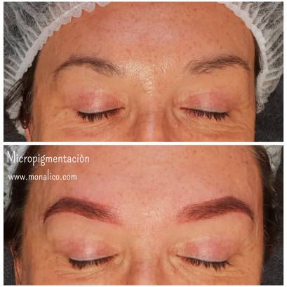 Poner cejas pelo a pelo en Monalico