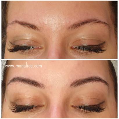 Microblading thin eyebrows en centro especializado