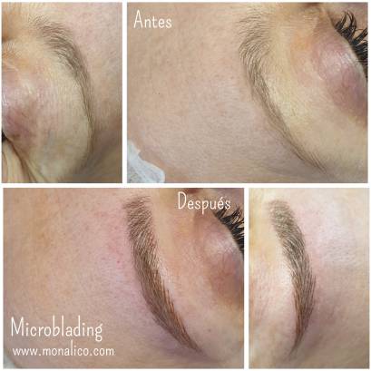 Cejas tatuadas pelo a pelo en Monalico