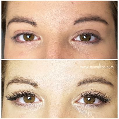 Extensiones antes y despues en Monalico