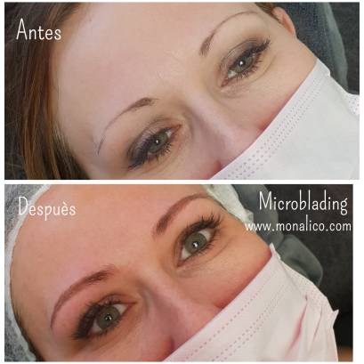 Relleno de cejas pelo a pelo en Monalico
