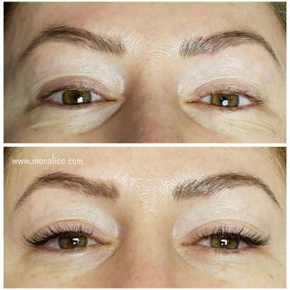 Pestañas una a una naturales