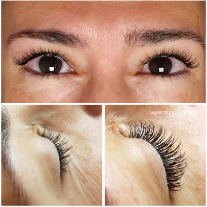 Pega de extensiones de pestañas