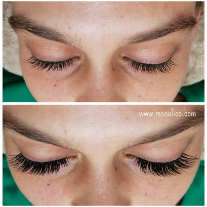 Colocacion de pestañas volumen ruso