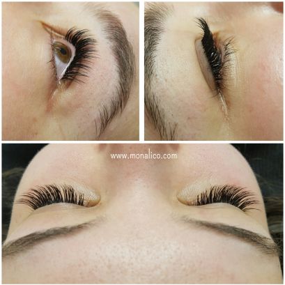 Extensiones de pestañas efecto rimel en Monalico